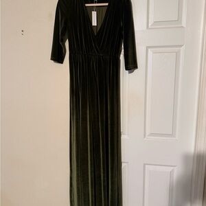 Baltic Born Deep Green Velvet Maxi Dress